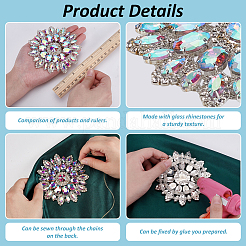 1pc fleur verre strass cabochons ornements accessoires&nbsp;FIND-FG0004-33A