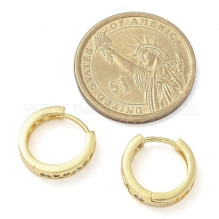 Orecchini a cerchio in ottone con zirconi cubici chiari micro pavè&nbsp;EJEW-C122-01G
