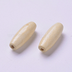 Perles de bois ovales longues naturelles teintes&nbsp;WOOD-Q003-23x8mm-09-LF