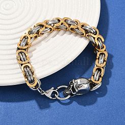 Braccialetti con catena bizantina in acciaio inossidabile 201 da 9 mm per uomo e donna&nbsp;BJEW-B143-07ASG