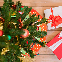 Jupe de sapin de noël en polyester&nbsp;DIY-WH0321-40A