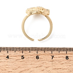 Bagues ouvertes en laiton avec micro pavé de zircones cubiques pour femmes&nbsp;RJEW-F216-02G