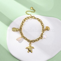 Braccialetti con ciondoli a catena in acciaio inossidabile 304&nbsp;BJEW-L708-01G