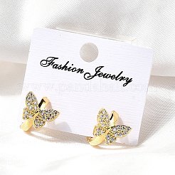 Pendientes de aro de latón con forma de mariposa&nbsp;EJEW-S256-04A-G