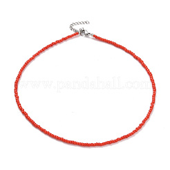 7 Stück 7 Farben Chakra-Schmuck Glas-Samenperlen-Halsketten-Set&nbsp;NJEW-JN03803