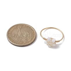 Natürliche weiße Muschel-Fingerringe&nbsp;RJEW-JR00610-02