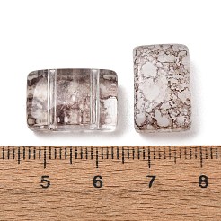 Perles de verre transparentes à peindre à cuisson à 2 trou&nbsp;GL-CBA5BF9-01B