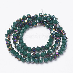 Chapelets de perles en verre opaque électrolytique&nbsp;X-EGLA-A034-P8mm-F06