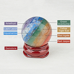 Sieben-Chakra-Kristallkugel&nbsp;DJEW-WH0050-01