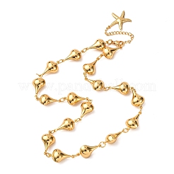 Collares de cadena de eslabones en forma de lágrima de acero inoxidable 304 para mujer&nbsp;NJEW-G178-06G