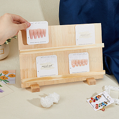 Présentoir d'art d'ongle en bois assemblé à 2 couche&nbsp;ODIS-WH0329-73