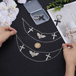 4 Stück 2 Stile Messing verdrehte Ketten & Legierung Schuhe Charms Sets&nbsp;HJEW-BM0001-09