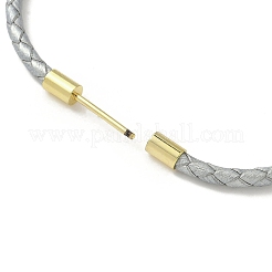 Fabrication de bracelets en similicuir rond tressé de 3 mm&nbsp;MAK-S075-01G-L