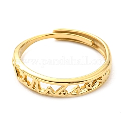 Bague réglable creuse en acier inoxydable 304 pour femme&nbsp;RJEW-C016-24G