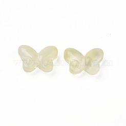 Perle di vetro verniciato a spruzzo trasparente bicolore&nbsp;GLAA-Q092-04-C04