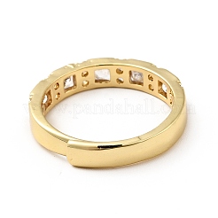 Rechteckiger verstellbarer Ring aus klarem Zirkonia&nbsp;RJEW-I087-03G