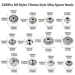 120 stücke 12 stile tibetanische legierung abstandshalterperlen&nbsp;FIND-CJ0002-91