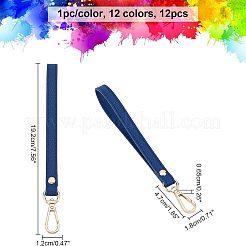12 porte-clés avec dragonne en cuir PU 12 couleurs&nbsp;KEYC-CA0001-19
