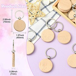 1 juego de 20 llaveros de madera de haya de acero inoxidable&nbsp;ST-CJ0028-09