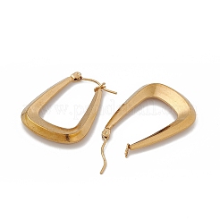 Orecchini a cerchio trapezoidali in acciaio inossidabile 201 con perni in acciaio inossidabile 304 per donna&nbsp;EJEW-B016-10G