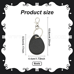 6 ensemble porte-carte d'accès porte-clés en polyester et coton&nbsp;KEYC-AN0001-02