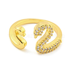 Anillo abierto de acero inoxidable 304 con circonita cúbica para mujer&nbsp;RJEW-S406-05G-03