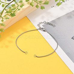 Anlaufgeschützte 304 Edelstahl-Boxketten/Venedigketten zur Herstellung von Armbändern&nbsp;AJEW-JB00783-01
