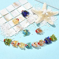 12pcs 6 Farben handgemachte Bunte Malerei-Perlen&nbsp;LAMP-CJ0002-83