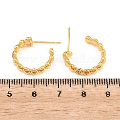 Boucles d'oreilles en laiton avec zircone cubique de micro pave&nbsp;KK-Z166-07G