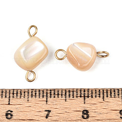 Ciondoli con connettori a forma di pepite di conchiglia naturale&nbsp;STAS-D378-22G