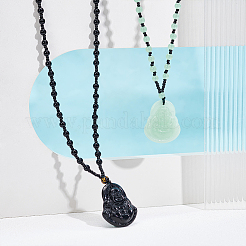 2 Stück 2 Farben Harz Imitation Edelstein Maitreya Buddha Anhänger Halskette&nbsp;NJEW-UN0001-58B