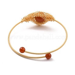 Raute mit Manschettenarmband aus natürlichem rotem Achat&nbsp;BJEW-A122-01