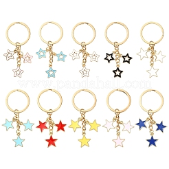Porte-clés en alliage émaillé en forme d'étoile&nbsp;KEYC-YW00144-01