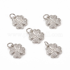 Breloques en laiton avec zircone cubique de micro pave&nbsp;KK-E068-VB112