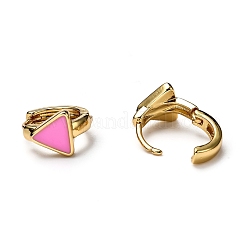Orecchini a cerchio huggie in ottone smaltato&nbsp;EJEW-H121-24G
