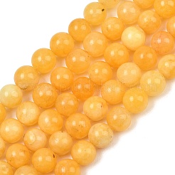 Naturels teints en blanc perles de jade brins&nbsp;GG-CBAEB22-B01-8mm-12
