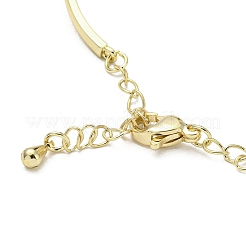 Bracciale rigido a cuore infinito in ottone con zirconi trasparenti con catene di sicurezza&nbsp;BJEW-L683-02G