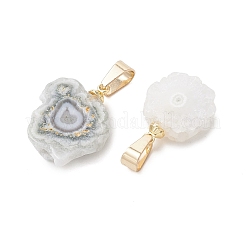 Pendentifs en tranche d'agate druzy naturelle en forme de tournesol&nbsp;PALLOY-JF05235