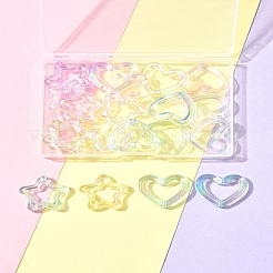 20 Stück 2 Stile UV-Beschichtung transparente Acrylperlen&nbsp;OACR-FS0001-81