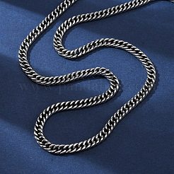 Collane a catena cubana in acciaio inossidabile 201 da 4.5 mm&nbsp;NJEW-Q013-14C