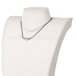 Collane con ciondolo avventurina verde naturale sfaccettata&nbsp;NJEW-JN03230-04
