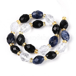 Colliers de perles en obsidienne naturelle&nbsp;G-N358-04A-02
