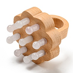 Masajeador de cuero cabelludo de cuarzo rosa natural&nbsp;AJEW-G058-02C