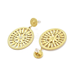Boho-Ohrstecker aus natürlichem Tigerauge aus 304 Edelstahl&nbsp;EJEW-S244-01G-F