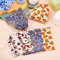 6 x Aufbewahrungsbeutel aus Polyester mit Blumenmuster in zwei Farben&nbsp;ABAG-TA0001-24