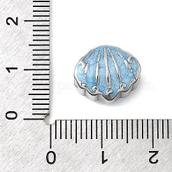 Cuentas europeas de acero inoxidable 304 esmaltadas&nbsp;STAS-D153-32P