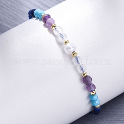 Bracciali di perline intrecciate di lapislazzuli naturale&nbsp;BJEW-F493-09G-04