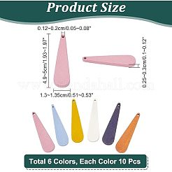 60pcs 6 Farben Holzanhänger&nbsp;WOOD-NB0002-26