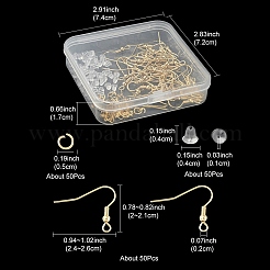 50 gancio per orecchini in acciaio inossidabile 304&nbsp;DIY-YW0006-79