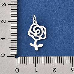 Pendentif rose en argent sterling pour la Saint-Valentin&nbsp;STER-G046-01S